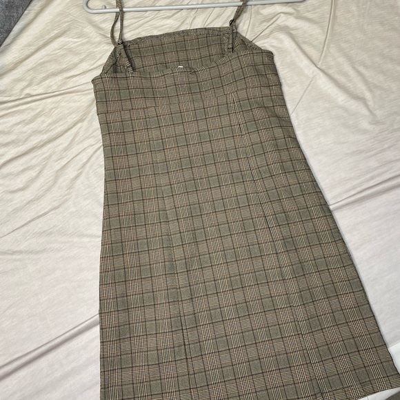 GARAGE TAN PLAID BODYCON MINI DRESS - Picture 7 of 9